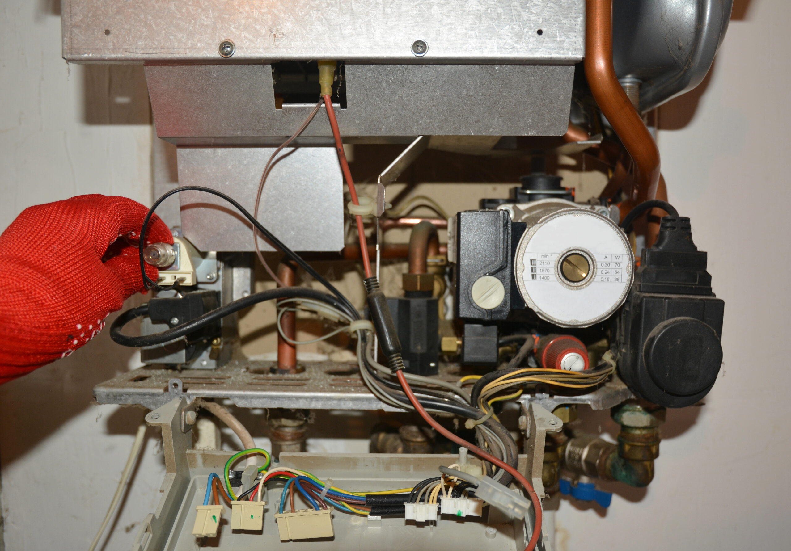 setting up and servicing gas boiler