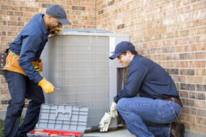 AC installation done by two technicians
